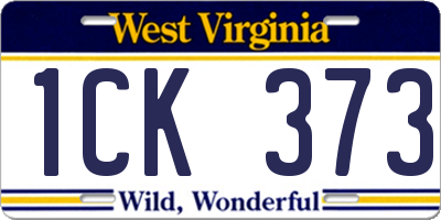WV license plate 1CK373