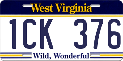 WV license plate 1CK376