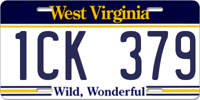 WV license plate 1CK379
