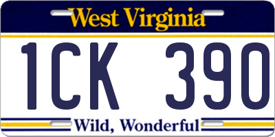 WV license plate 1CK390