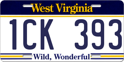 WV license plate 1CK393
