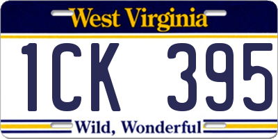 WV license plate 1CK395