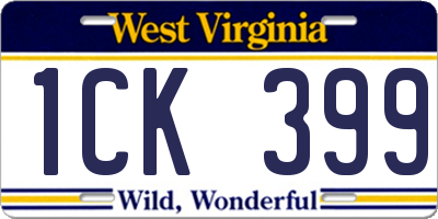 WV license plate 1CK399