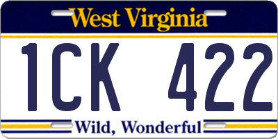 WV license plate 1CK422