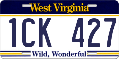 WV license plate 1CK427