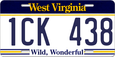 WV license plate 1CK438