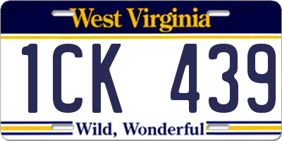 WV license plate 1CK439