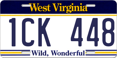 WV license plate 1CK448