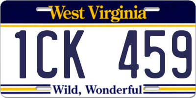 WV license plate 1CK459