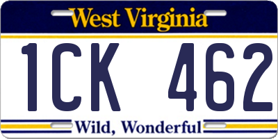 WV license plate 1CK462