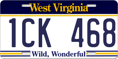 WV license plate 1CK468