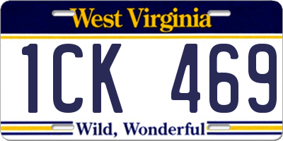 WV license plate 1CK469