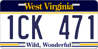 WV license plate 1CK471