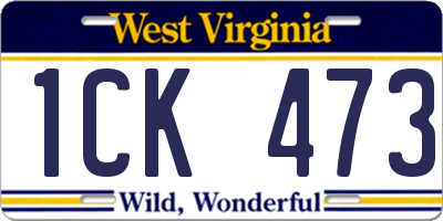 WV license plate 1CK473