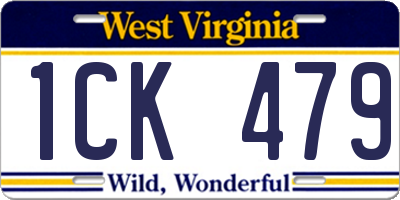 WV license plate 1CK479