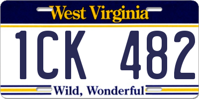 WV license plate 1CK482