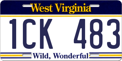 WV license plate 1CK483