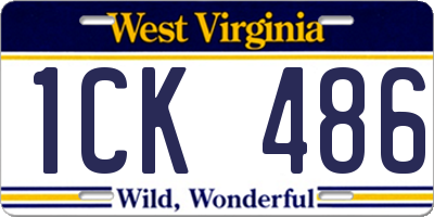 WV license plate 1CK486