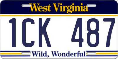 WV license plate 1CK487