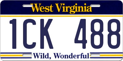 WV license plate 1CK488