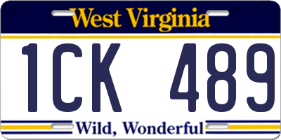 WV license plate 1CK489