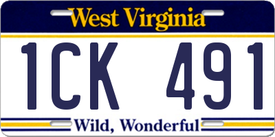 WV license plate 1CK491
