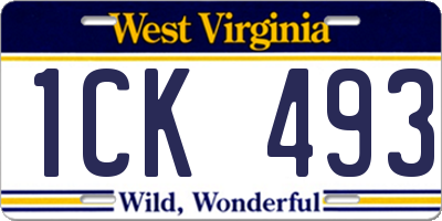 WV license plate 1CK493