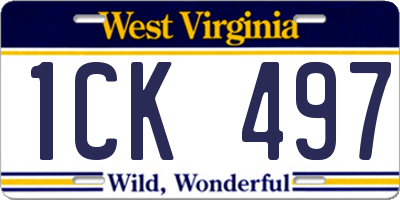 WV license plate 1CK497