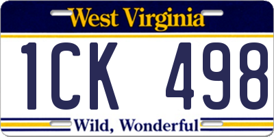 WV license plate 1CK498