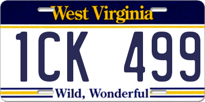 WV license plate 1CK499