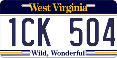 WV license plate 1CK504