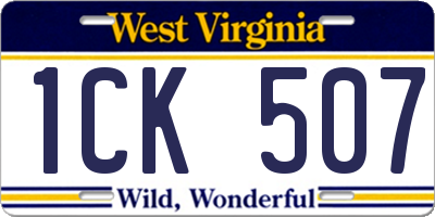 WV license plate 1CK507