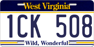 WV license plate 1CK508