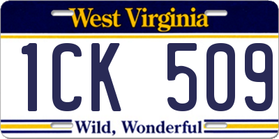 WV license plate 1CK509