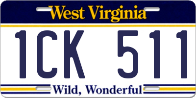 WV license plate 1CK511