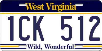 WV license plate 1CK512