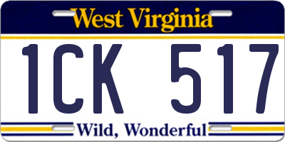 WV license plate 1CK517