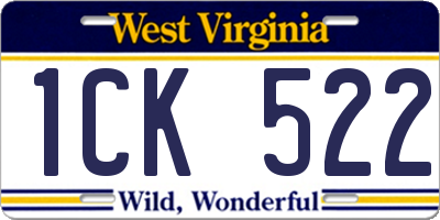 WV license plate 1CK522