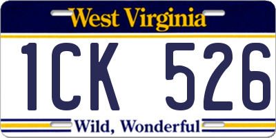 WV license plate 1CK526