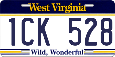 WV license plate 1CK528