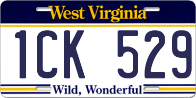 WV license plate 1CK529