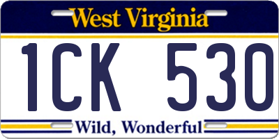 WV license plate 1CK530