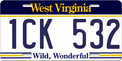 WV license plate 1CK532