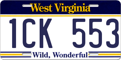 WV license plate 1CK553