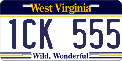 WV license plate 1CK555