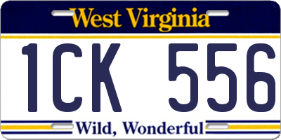 WV license plate 1CK556