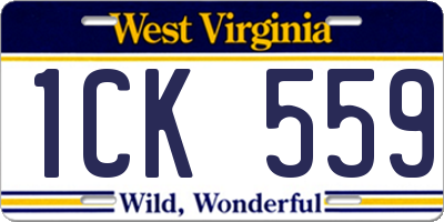WV license plate 1CK559