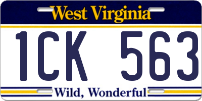 WV license plate 1CK563