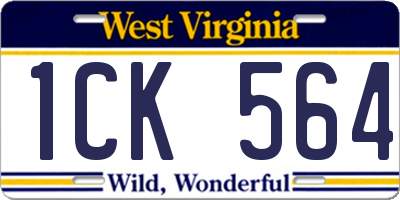 WV license plate 1CK564