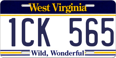 WV license plate 1CK565